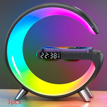 G Shaped LED Lamp Bluetooth Speaker Wireless Charger