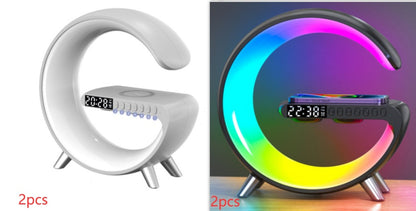 G Shaped LED Lamp Bluetooth Speaker Wireless Charger